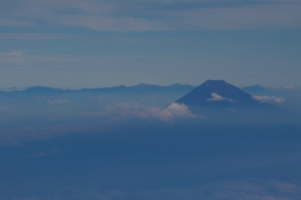 富士山の機窓写真